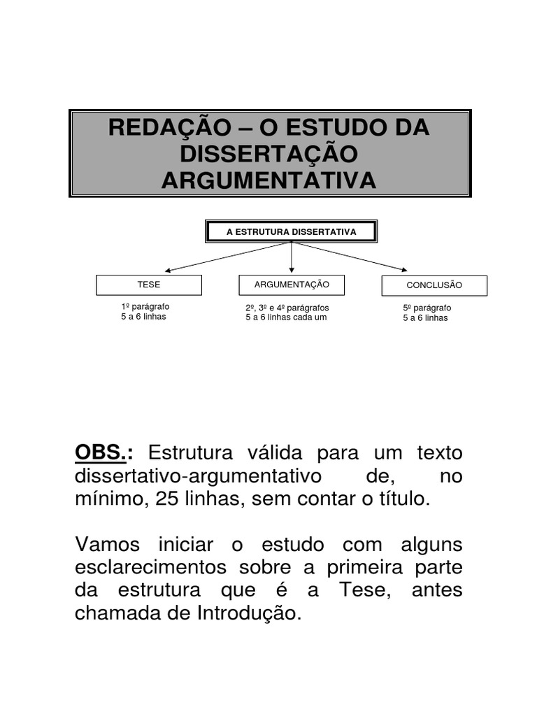 Estrutura da Dissertação Argumentativa | PDF | Jornalismo | Informação
