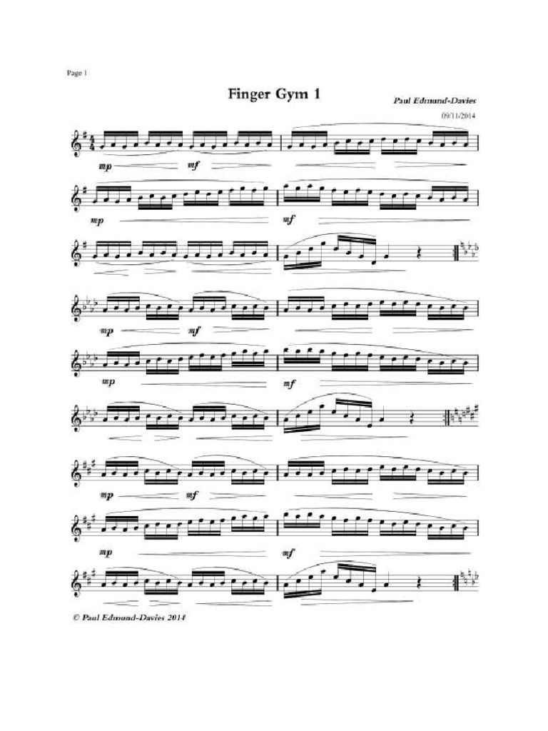 Gaining finger independence through simple flute exercises PDF