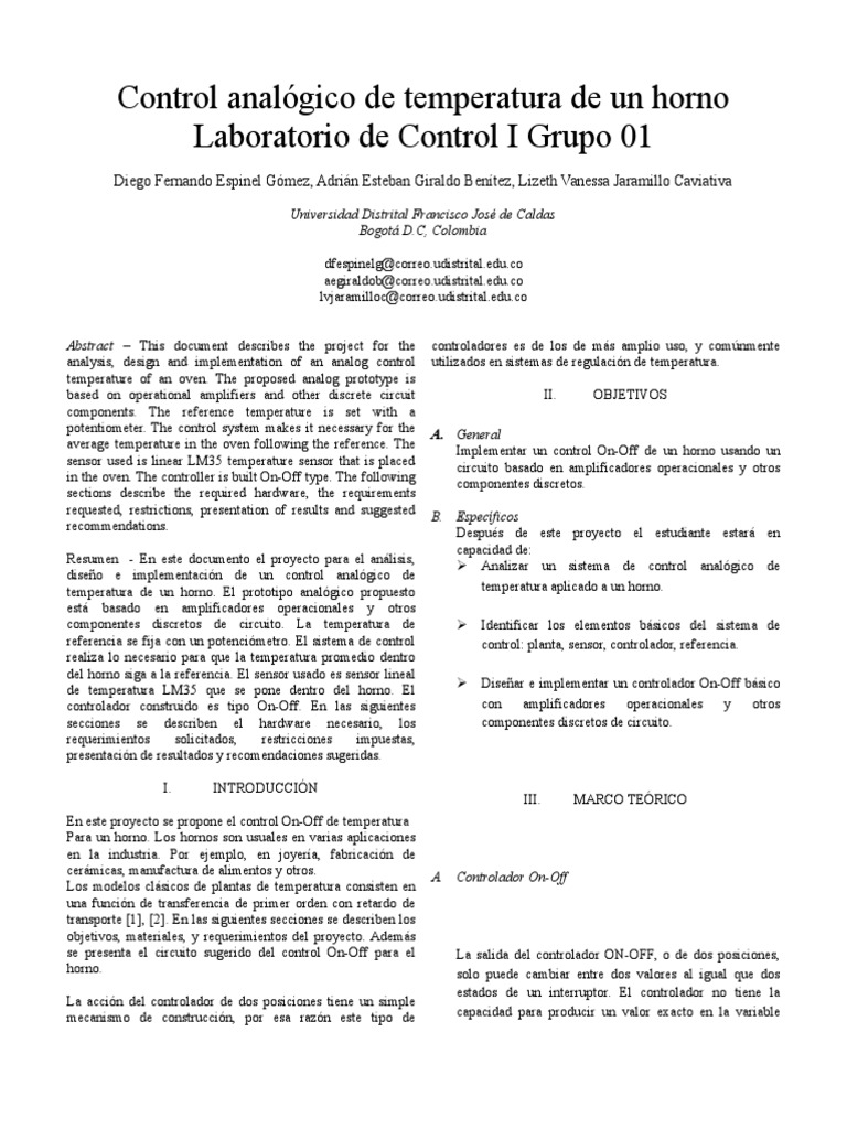 Control On Off | PDF | Amplificador operacional | Inductor