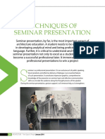 Techniques of Seminar Presentation: Education