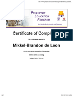 clinical reasoning certificate