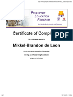giving and receiving informal feedback certificate