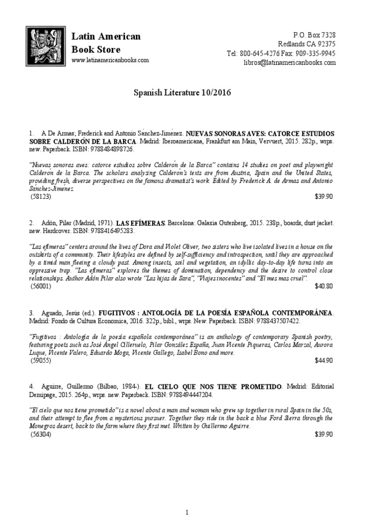 Spanish Literature Books 2016 | PDF | Miguel De Cervantes | Spain