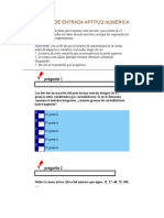 Prueba de Entrada Aptitud Numérica