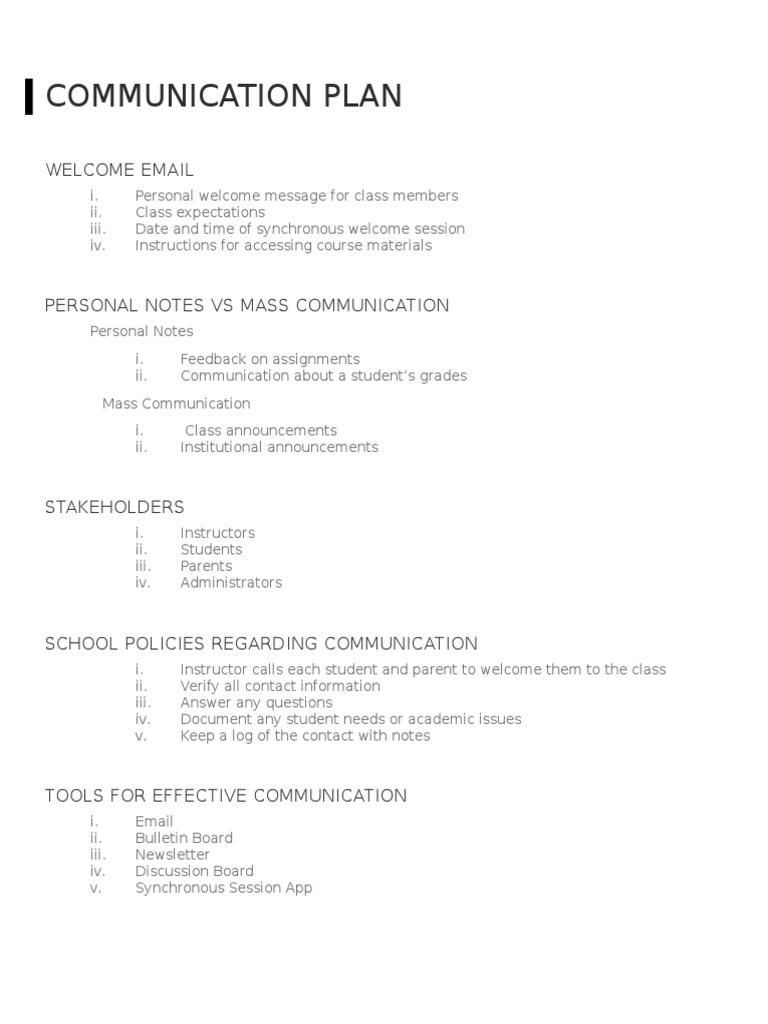 Effective Communication Plan Overview | PDF