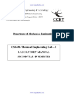 CS6431-Thermal Engineering Lab - I: Laboratory Manual