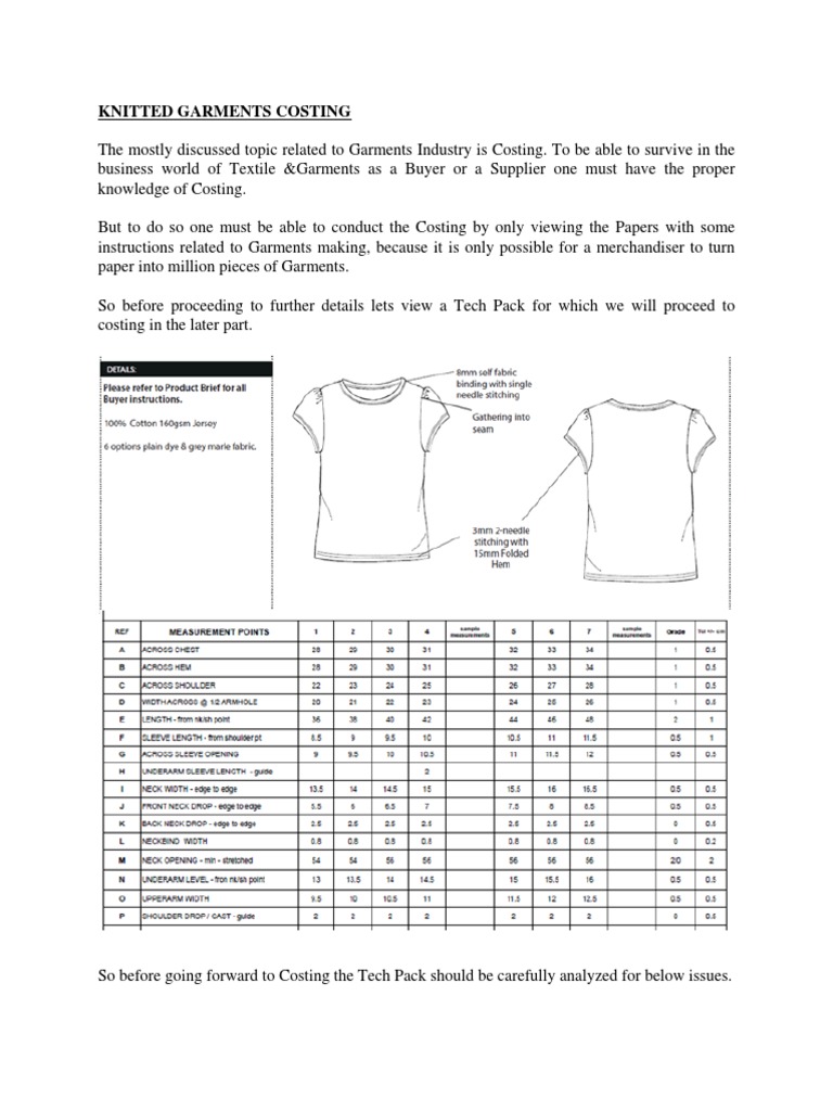 Entire Costing Procedure of a Knitted Garments Dyeing Yarn