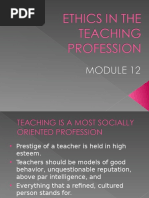 Ethics in The Teaching Profession Module 12