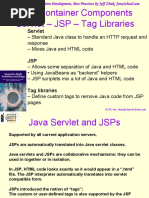 Web Container Components Servlet - JSP - Tag Libraries