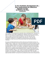 EDN550 Essay For Portfolio Assignment 2b - What Do You Understand An Effective Teacher To Be?