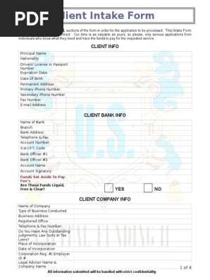 Client Intake Form Revision 1a
