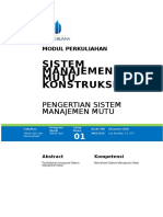 Modul Sistem Manajemen Mutu Konstruksi (TM1)