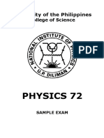 Physics 72 Sample Exam