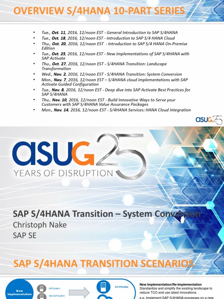 S/4HANA Transition Roadmap Overview | PDF