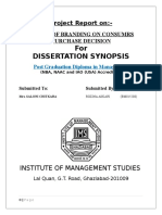 For Dissertation Synopsis: Project Report On