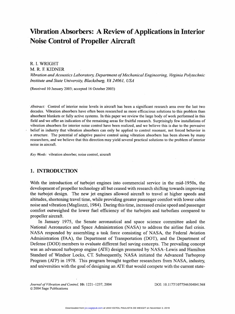 Journal of Vibration and Control 2004 Wright 1221 37 | PDF | Resonance ...