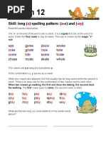 Lesson 12 Vowel Pattern (A-E, Ay)