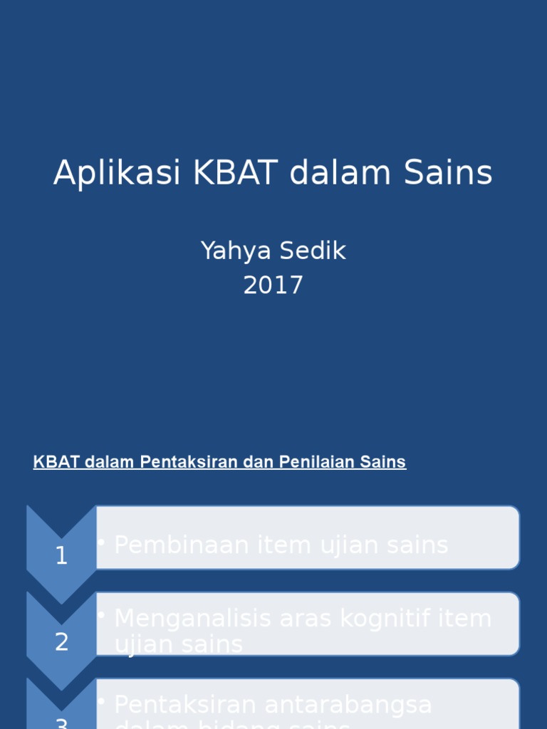 Aplikasi KBAT Dalam Sains