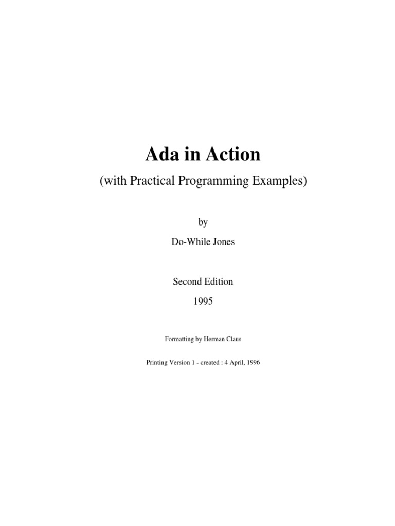 Ada in Action: (With Practical Programming Examples) | PDF | Subroutine ...