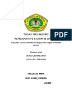 Ugas Bhs - Inggris Reproduktive Sistem in Women: Diajukan Untuk Memenuhi Tugas Bhs - Ingris Smester Genap