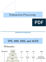 Transaction Processing,: Information and Organizations