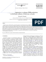 Dispersion Optimization To Enhance PHB Production in Fed Batch Cultures of Ralstonia Eutropha 2006 Bioresource Technology