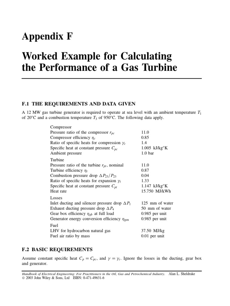 Gas Turbine Performance Calculation | PDF | Gas Turbine | Gas Compressor