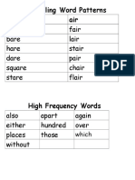 Spelling Word Patterns