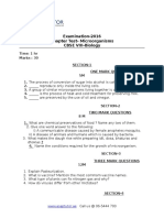 Examination-2016 Chapter Test-Microorganisms CBSE VIII-Biology