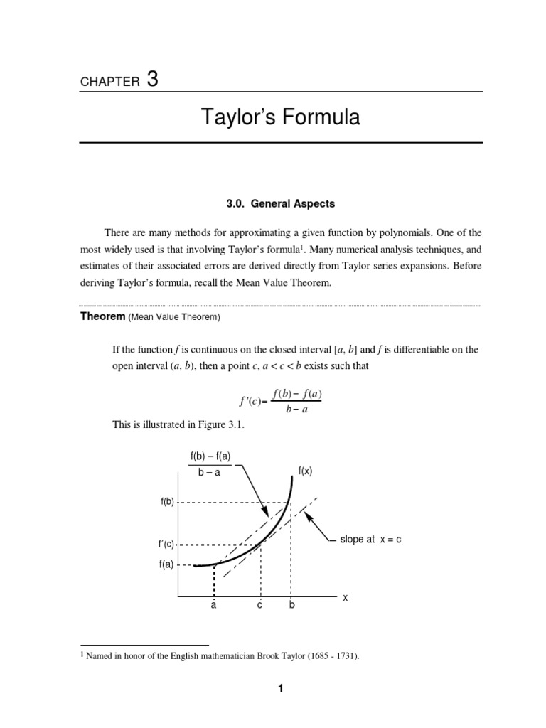 3 Taylor's Formula: 3.0. General Aspects | PDF | Trigonometric ...