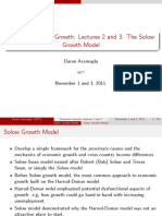 Lectures 2 and 3 - The Solow Growth Model