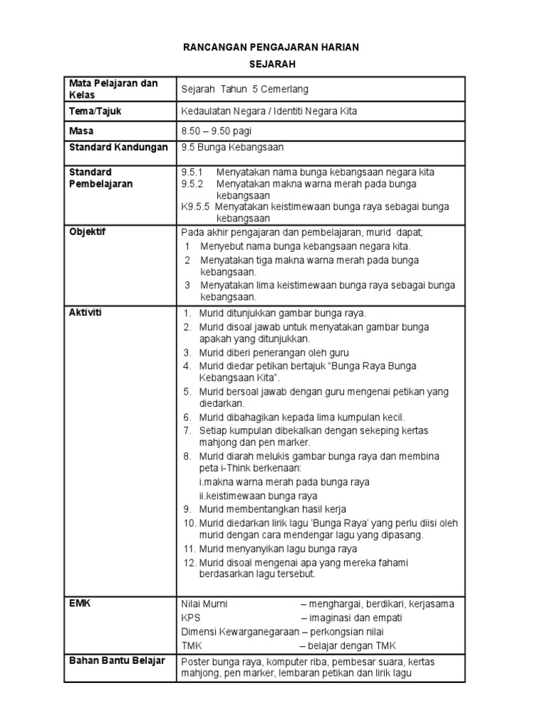 Rph Sejarah Tahun 5 Malayluluu