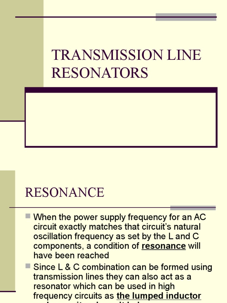 Transmission Line Resonator PDF