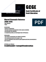 GCGE (Geek Certificate of Geek Education) : Marvel Cinematic Universe 2008-2016