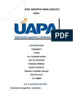 UAPA Español I La comunicación