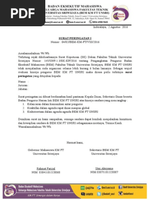 Surat Peringatan Bem