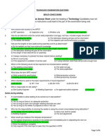 Technology Examination Questions (Multi-Cohice Exam) : Duties Before Welding