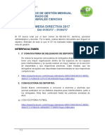 3° Avance Mensual de Gestión de la Mesa Directiva 2017 del CF de EE.GG.CC.