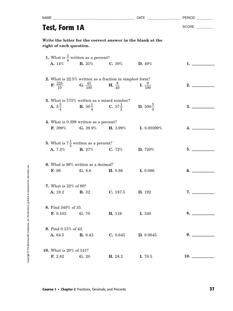 chapter 2 pretest Mathematical Notation Numbers
