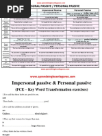 Download Personal and Impersonal Passive table  key word transformation exercises FCE by anestesista SN343814674 doc pdf