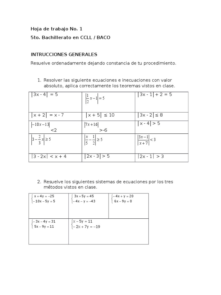 Resolución de Ecuaciones e Inecuaciones | PDF, image size:768x1024