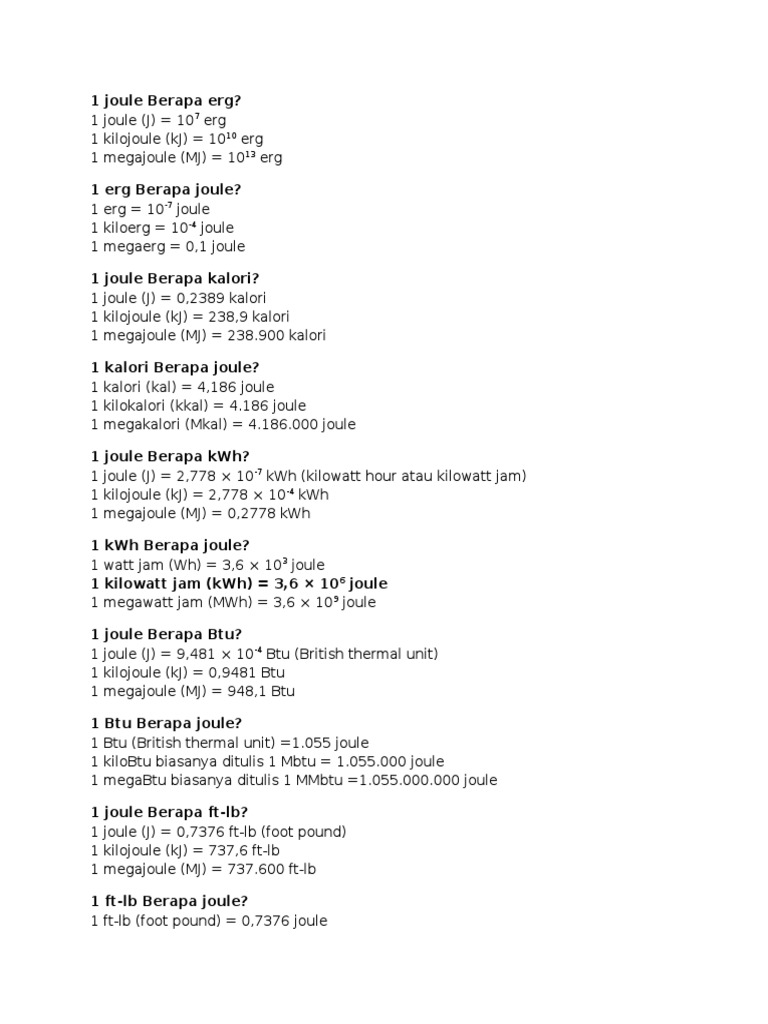 1 Kwh Berapa Joule Angkoo