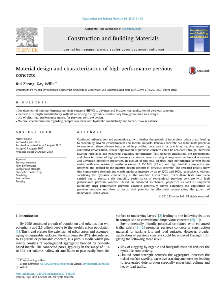 High Performance Pervious Concrete Design | PDF | Porosity | Concrete