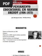 Hannah Arendt e o pensamento educacional
