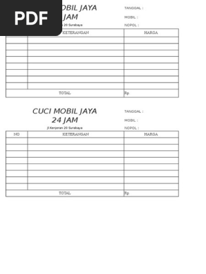 Nota Cuci Mobil