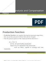 Production Analysis and Compensation Policy