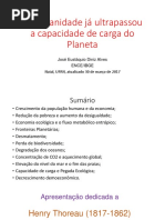 A Humanidade já Ultrapassou a Capacidade de Carga (março 2017)