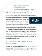 25 Ideas para Motivar El Trabajo Independiente en Los Niños