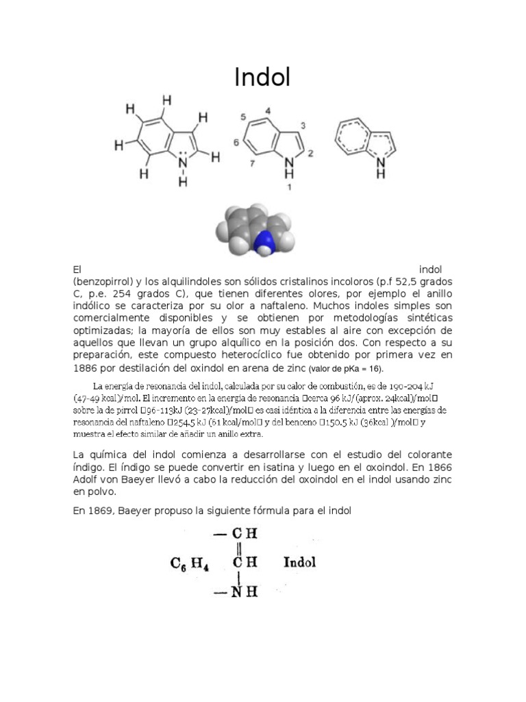 Estructura y usos del indol en medicina | PDF | Compuestos orgánicos ...