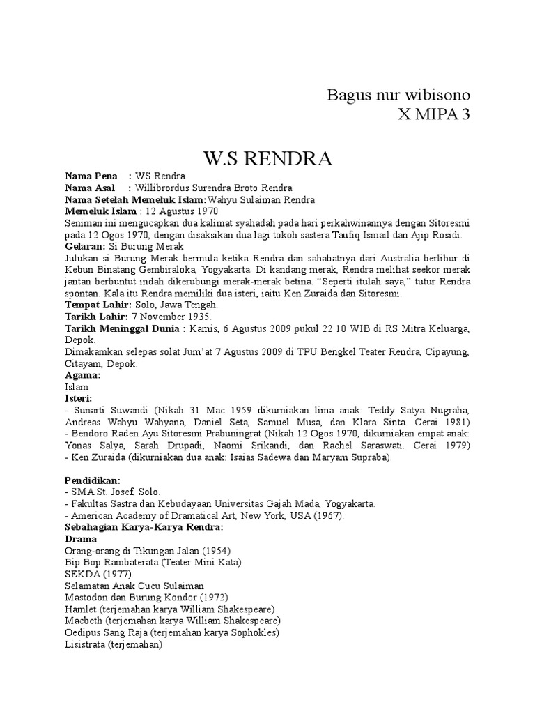 W S Rendra